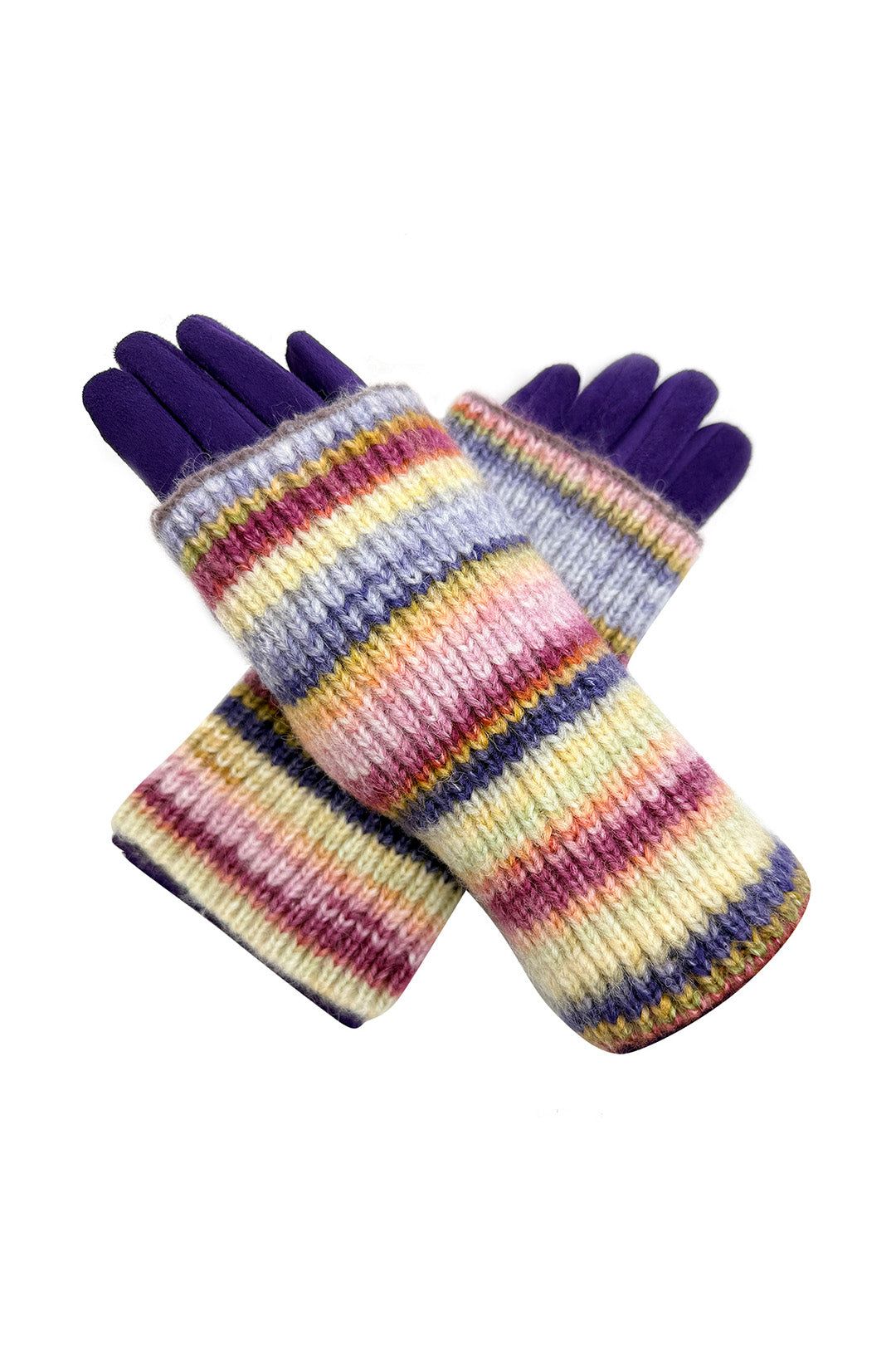 2-Piece Gloves Set – Plain Gloves & Removable Knitted Fingerless Layer