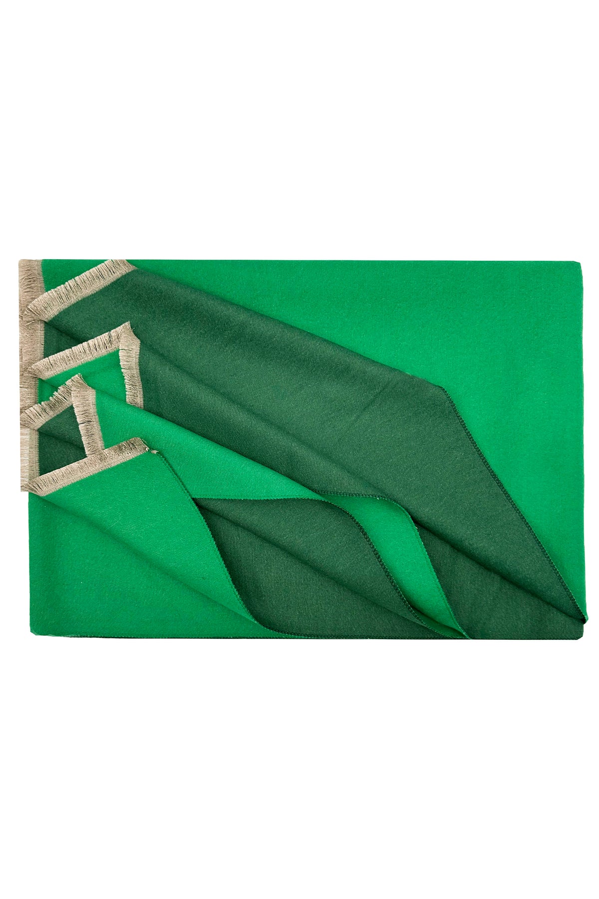 Women's Reversible Two-Tone Woven Scarf with Fringed Edges