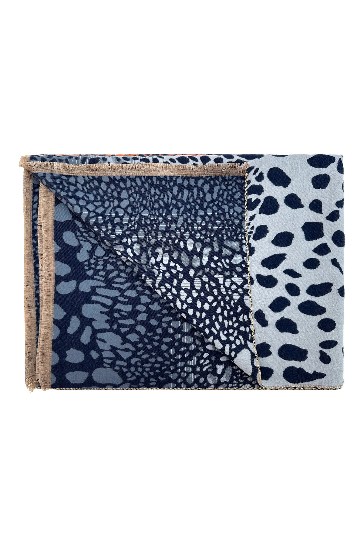 Women's Mixed Animal Print Fringed Scarf