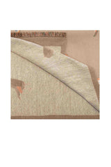Robin Bird Print Scarf with Contrast Border and Fringed Trim