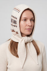 Nordic Pattern Knitted Balaclava Hood Scarf