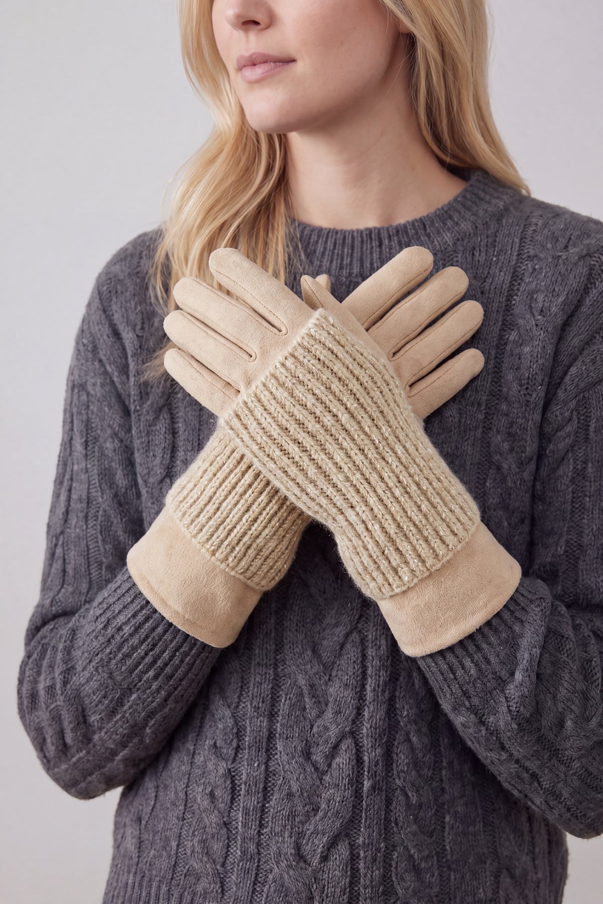 2-in-1 Cosy Knit Overlay Gloves