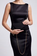 Envelope Clutch Bag with Gold Chain Strap