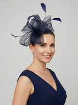 Elegant Mesh Bow Fascinator with Feather Detail