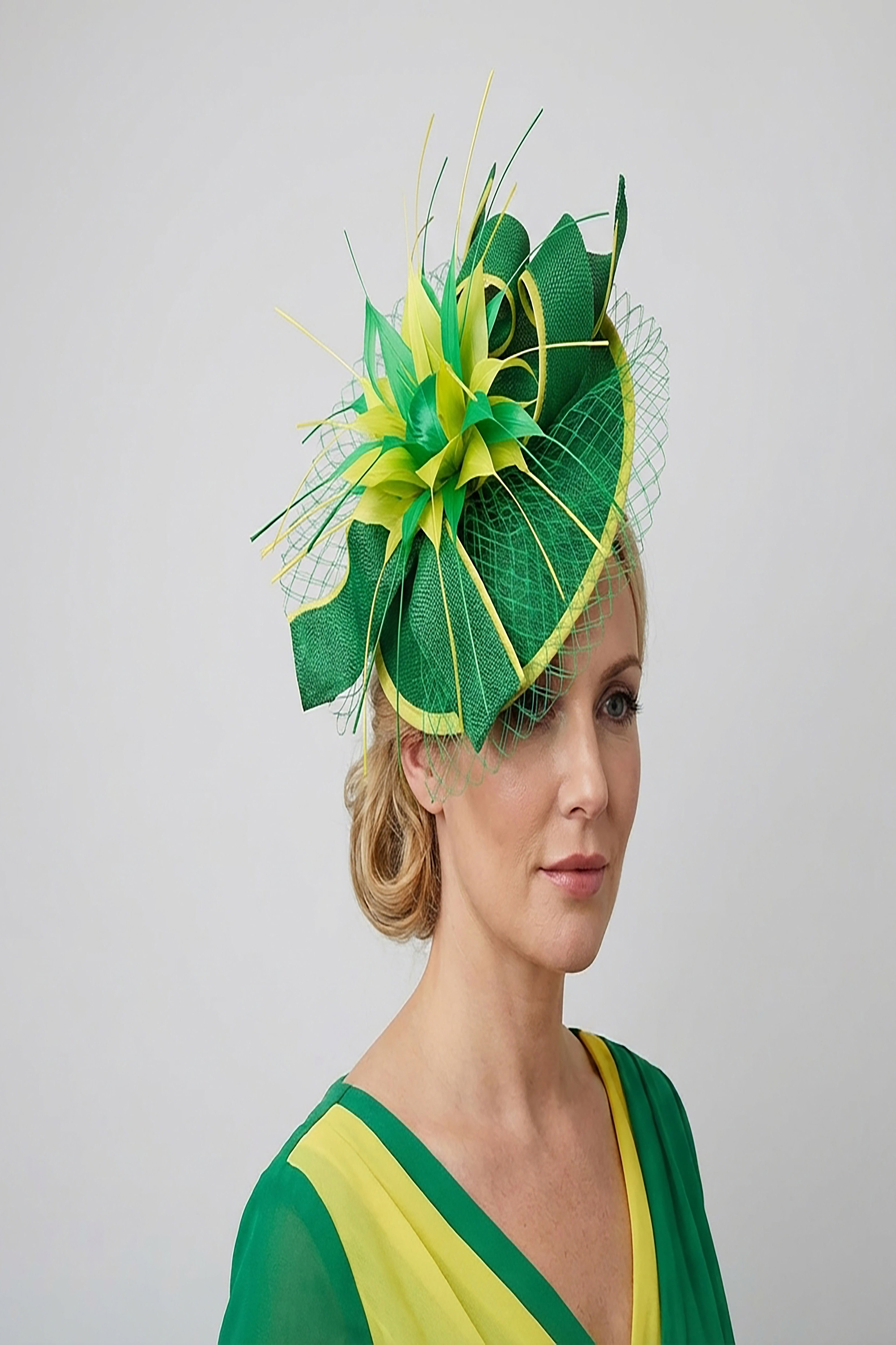 Elegant Feather & Sinamay Fascinator