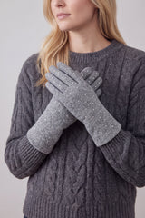 Rhinestone-Detail Soft Touch Touchscreen Glove