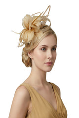 Sinamay Loop & Feather Flower Fascinator