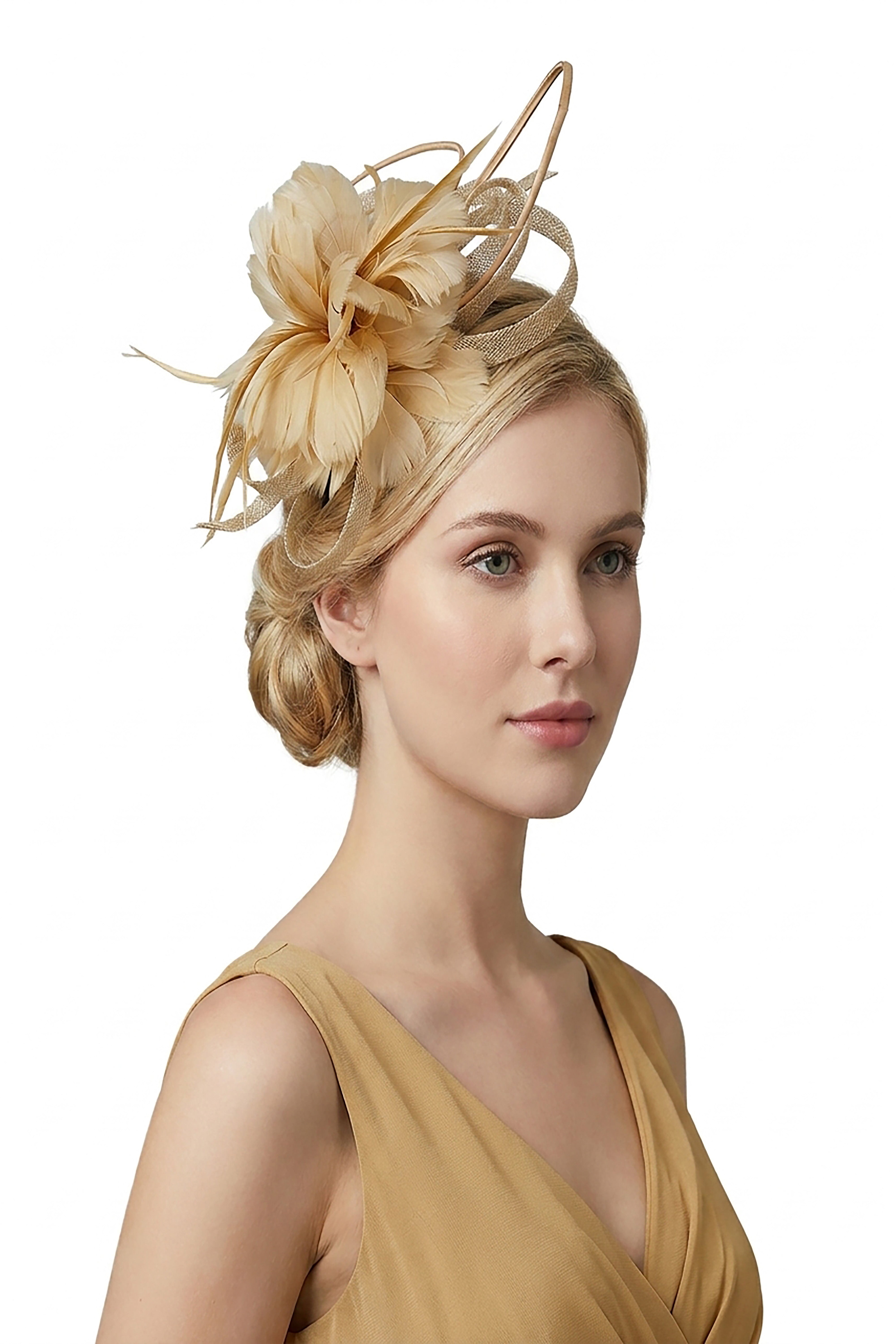 Sinamay Loop & Feather Flower Fascinator