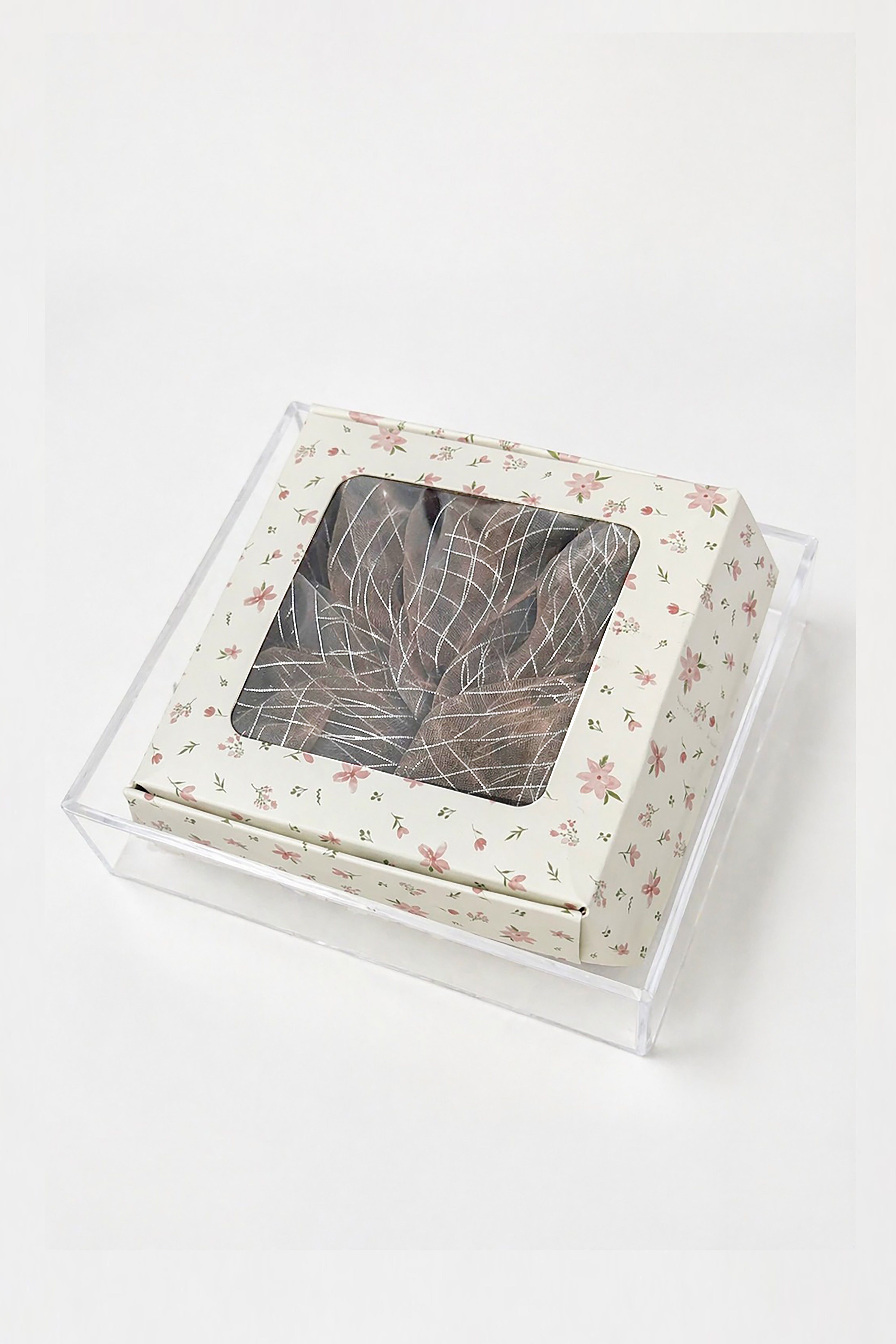 Pearl Organza Oversized Hair Scrunchie – Elegant Sheer Ponytail Holder With Box