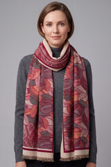 Women’s Multi-Tone Leaf Jacquard Scarf