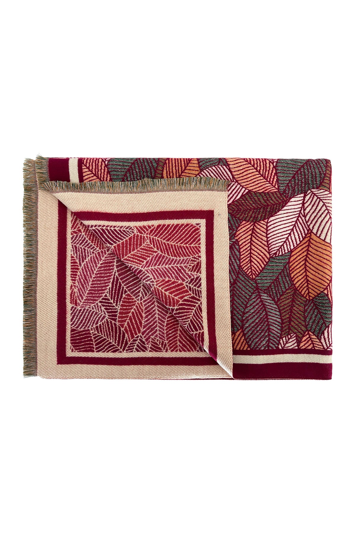Women’s Multi-Tone Leaf Jacquard Scarf