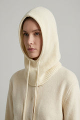 Soft Plain Knitted Balaclava Hood-2-in-1 Hat and Scarf