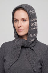 Nordic Pattern Knitted Balaclava Hood Scarf