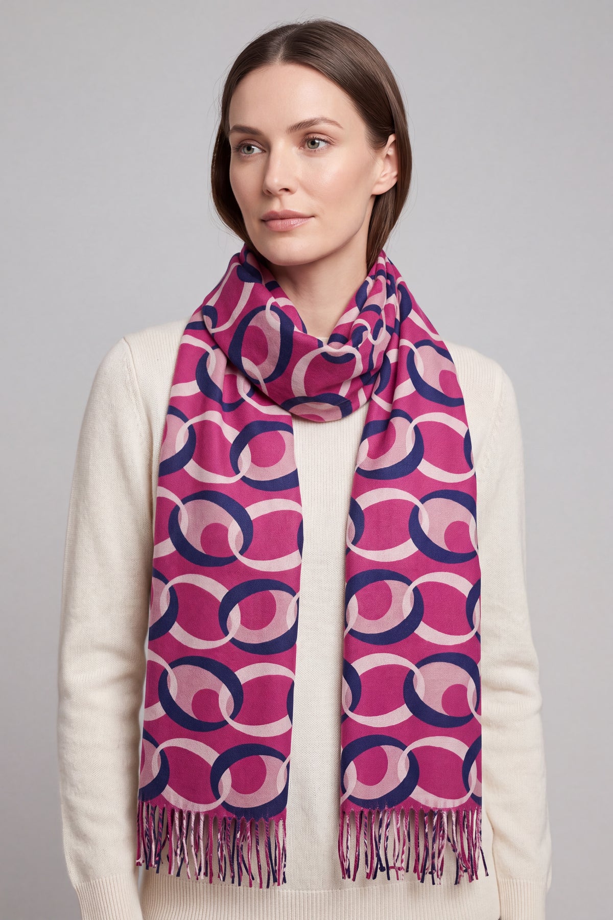 Lightweight Abstract Camouflage Print Scarf Khaki