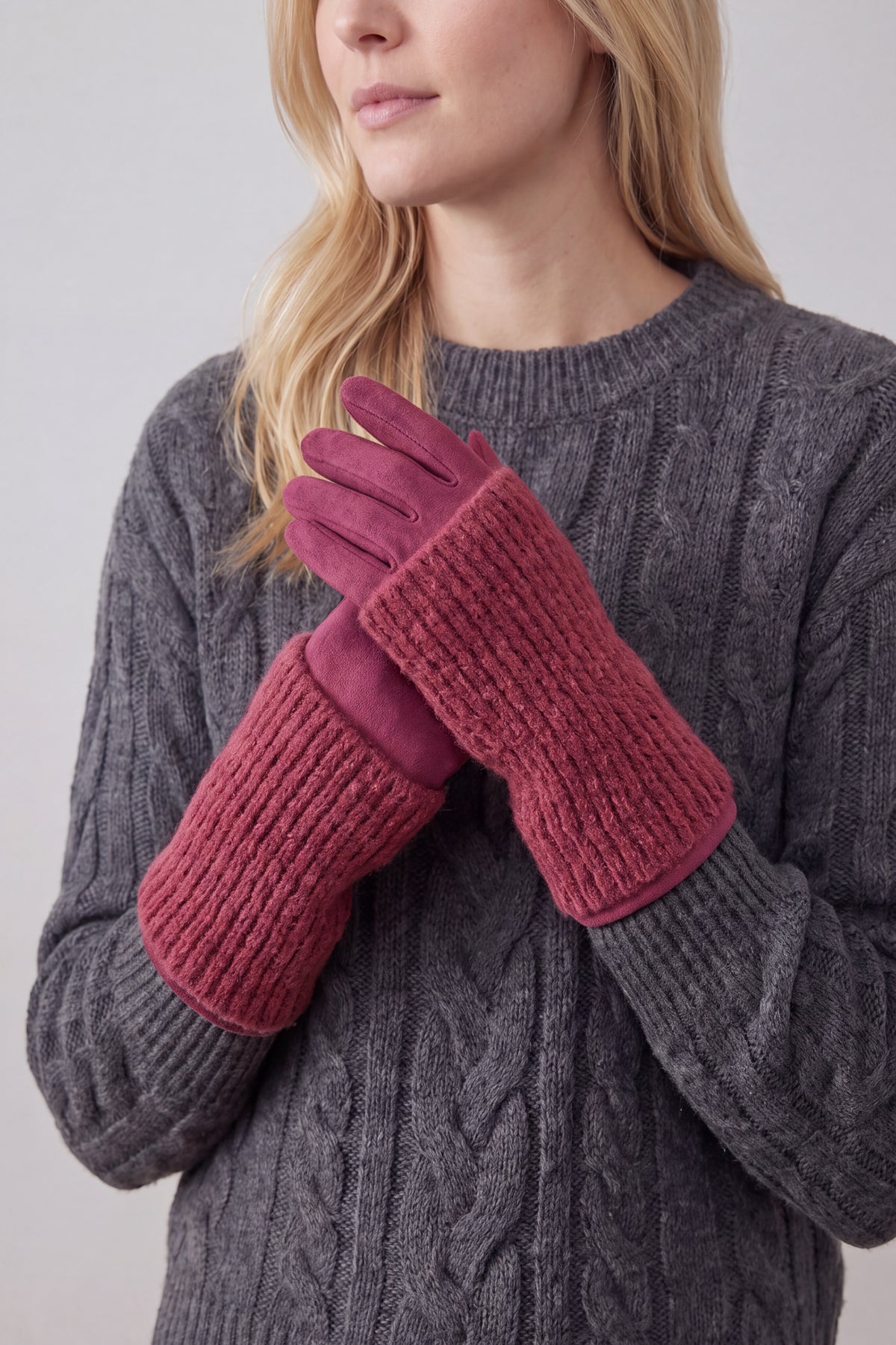 2-in-1 Cosy Knit Overlay Gloves