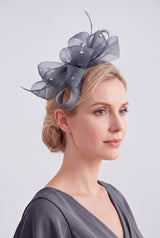 Embellished Diamond Mesh Bow Fascinator