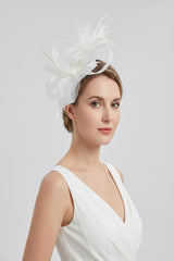 Ladies Loop Bow Feather Fascinator Headband Wedding & Race Day