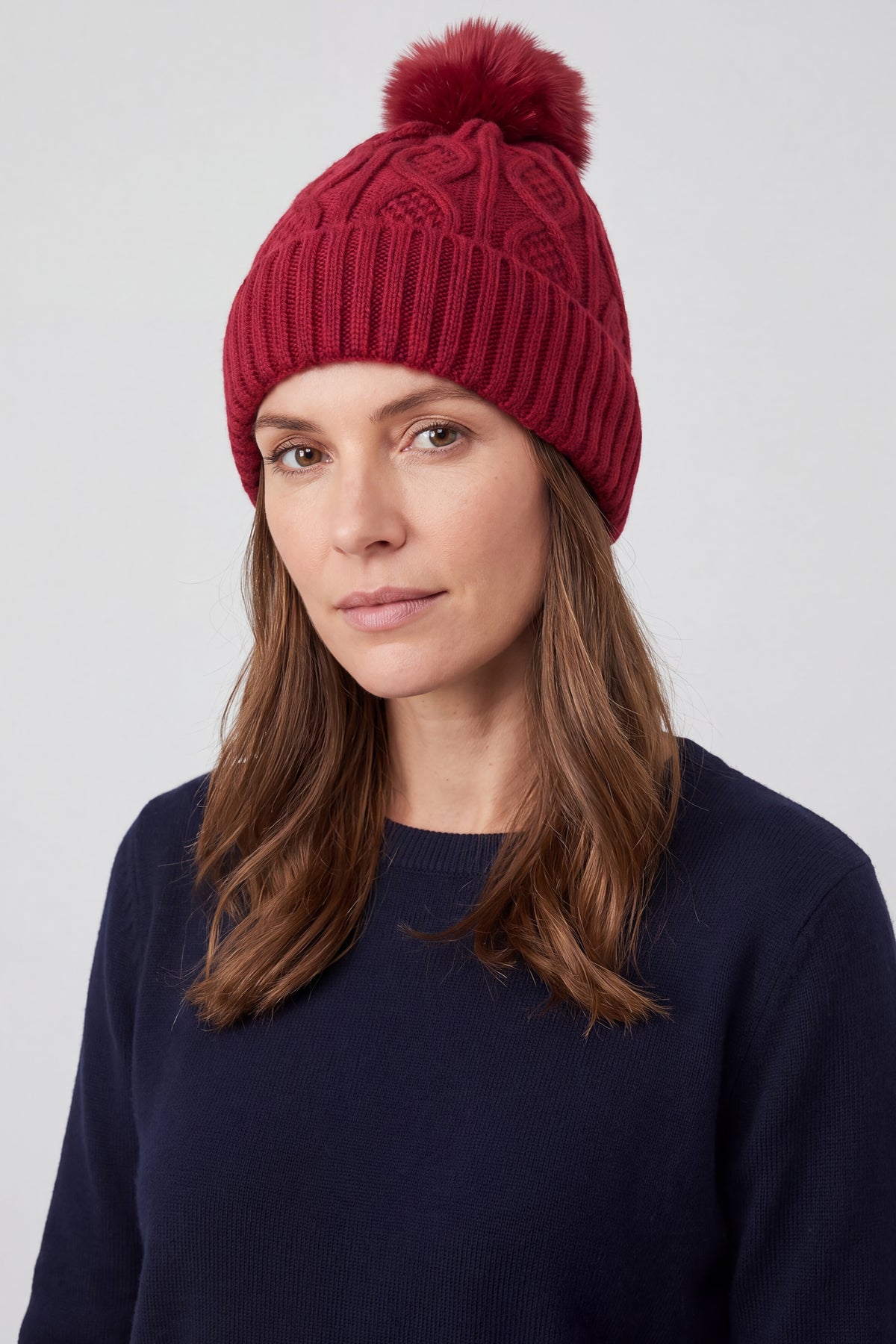 Women’s Winter Cosy Cable Knit Pom Pom Hat