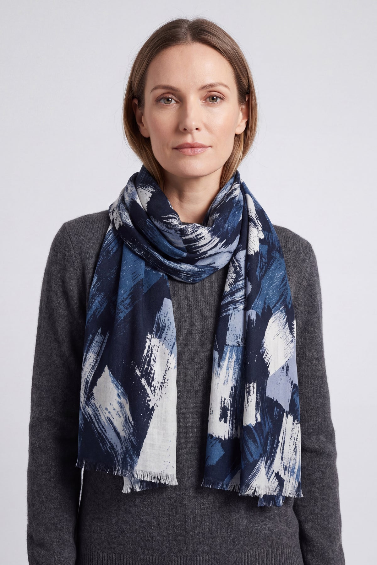Women’s Abstract Brushstroke Print Scarf