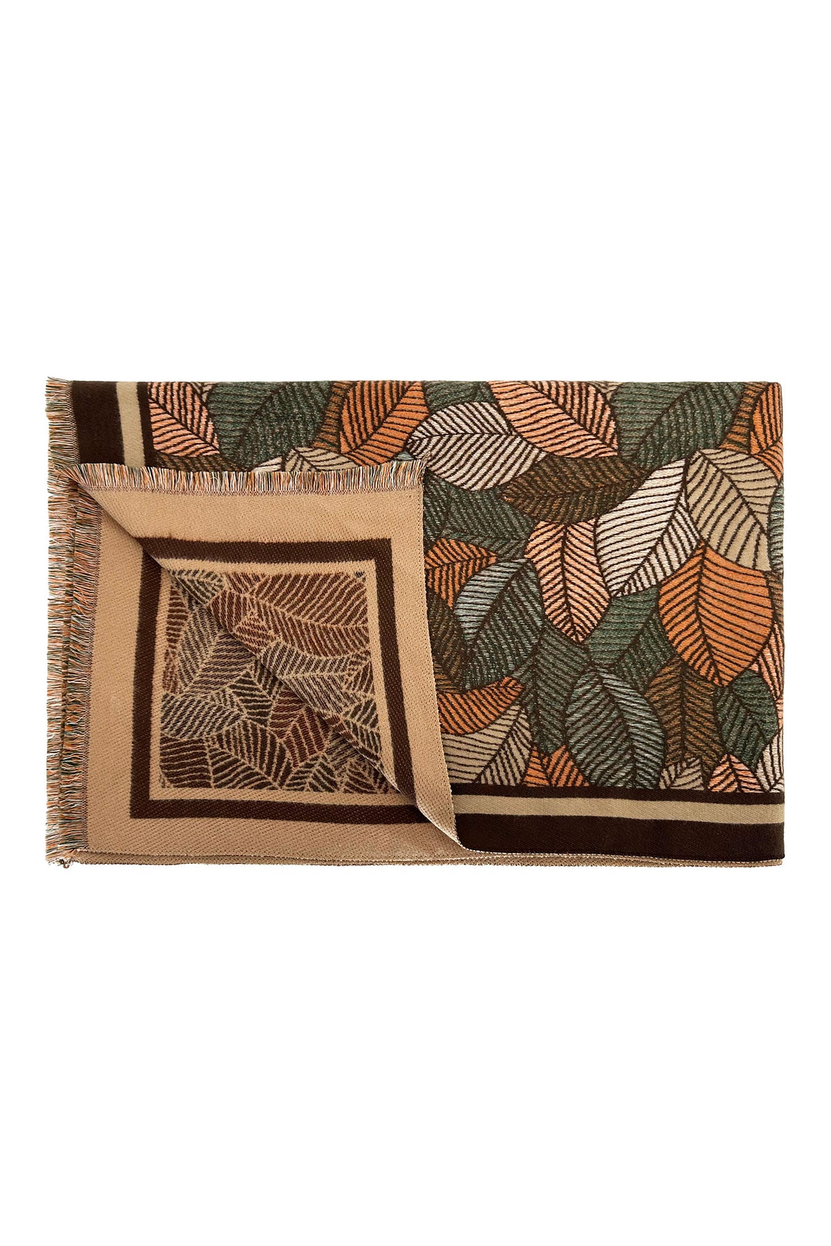 Women’s Multi-Tone Leaf Jacquard Scarf