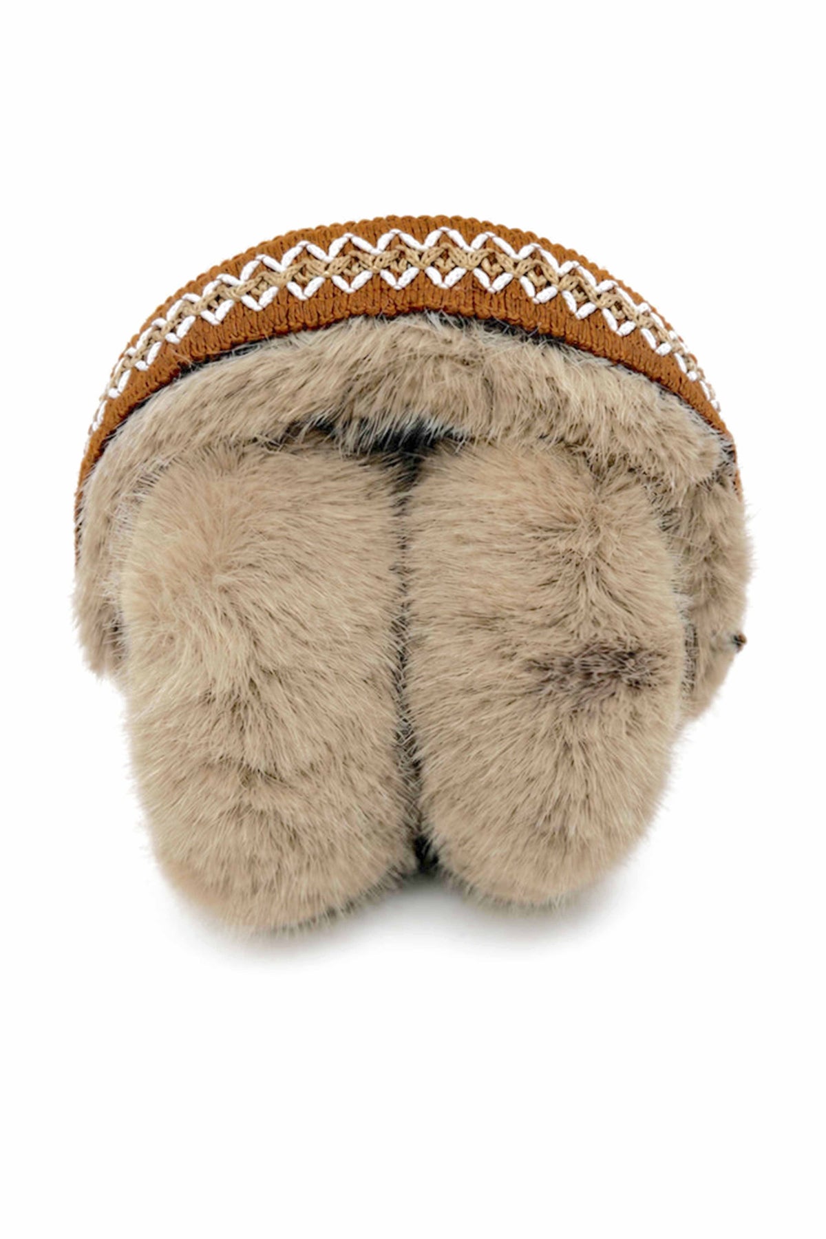 Women's Faux Fur Embroidered Headband Winter Earmuffs