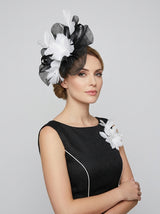 Mesh Fascinator with Feather Flower Detail