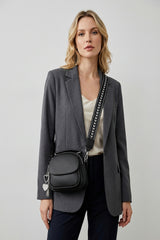 Mini Crossbody Bag with Textured Finish and Adjustable Strap
