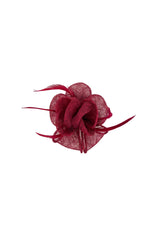 Small Sanity Flower Fascinator with Feather Trim – Dual Wear Brooch & Hair Clip