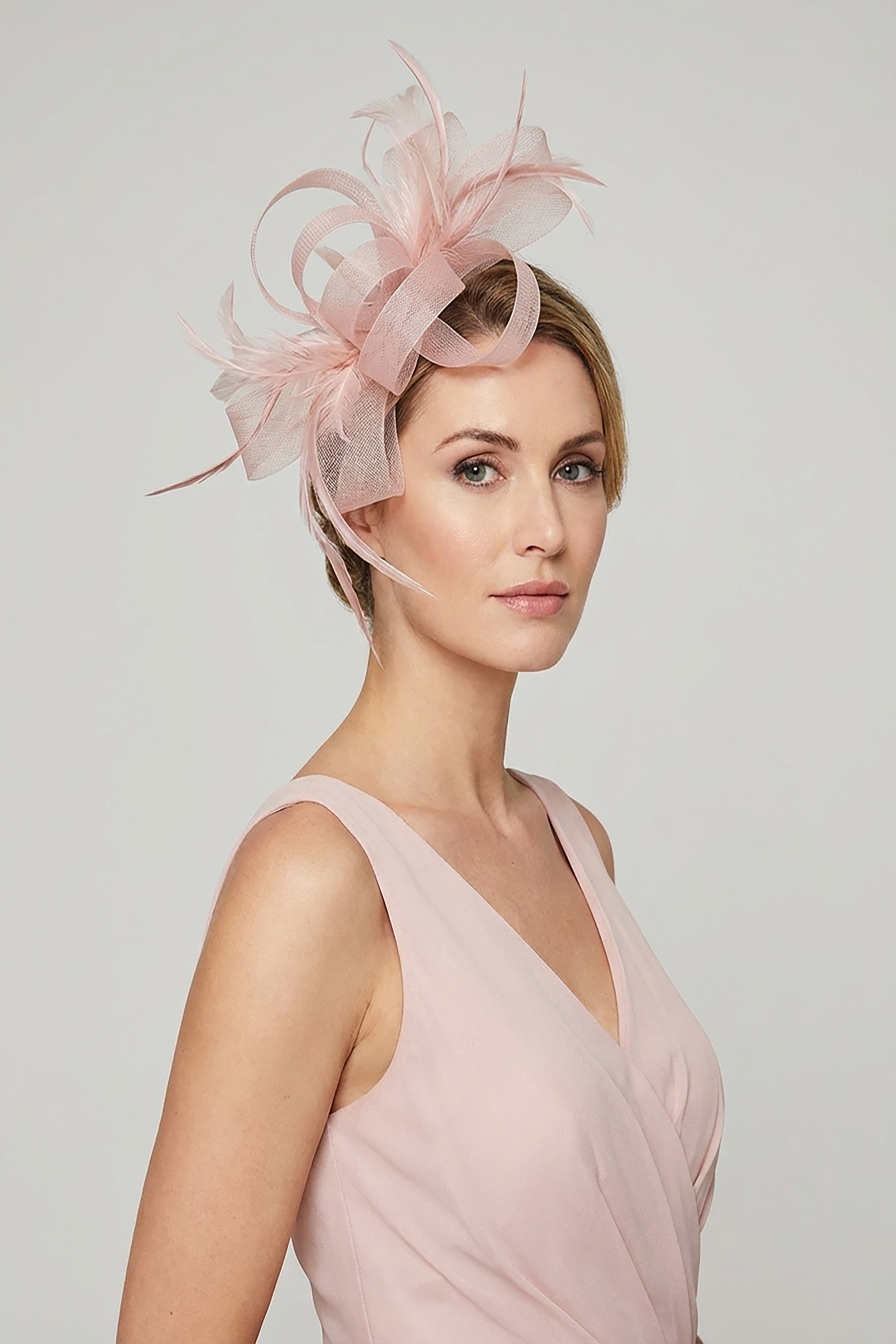 Ladies Loop Bow Feather Fascinator Headband Wedding & Race Day