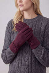 Women’s Classic Button Detail Gloves in Soft Cotton Blend