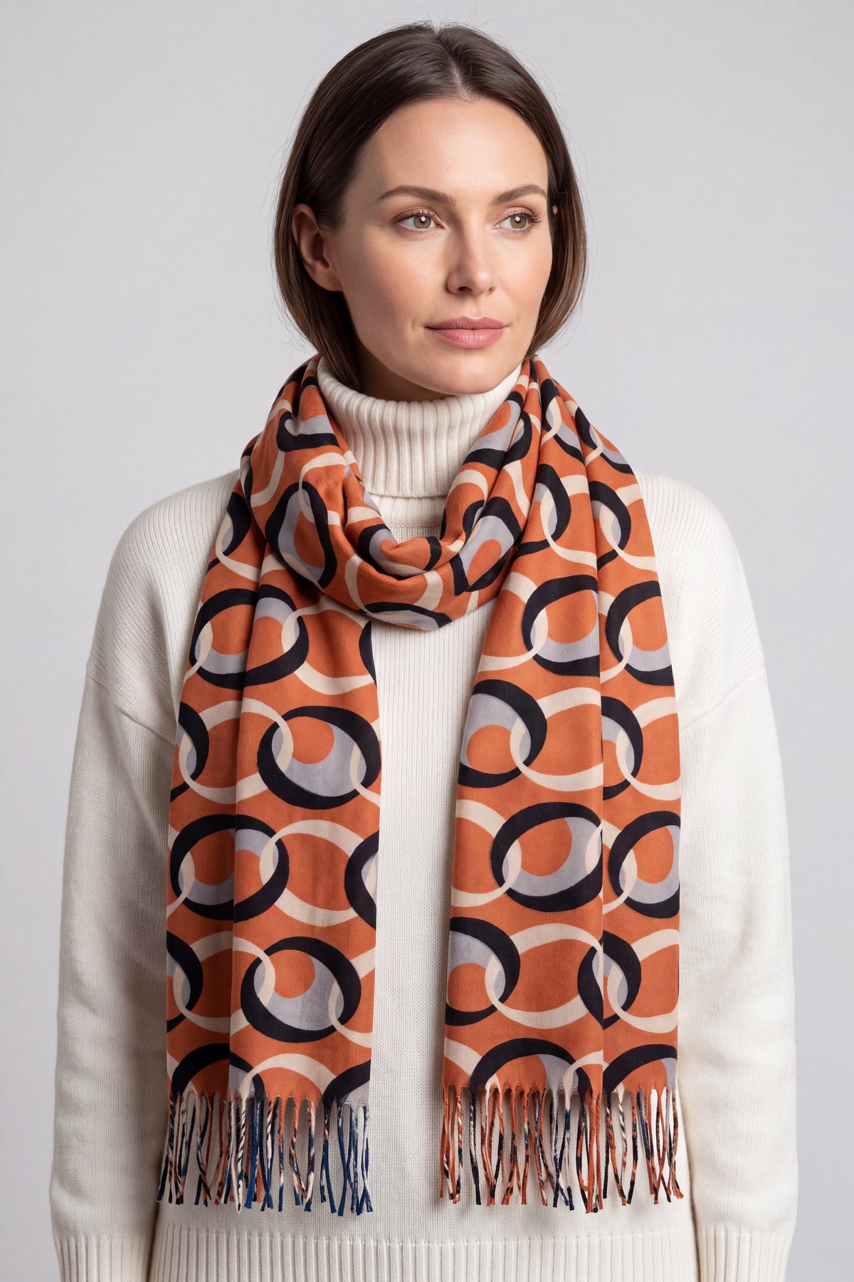 Lightweight Abstract Camouflage Print Scarf Khaki
