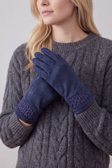 Solid Colour Touch Screen Gloves with Quilted Wrist Detail