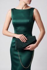 Envelope Clutch Bag with Gold Chain Strap