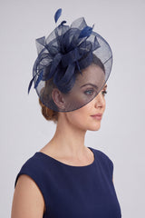 Statement Mesh Occasion Fascinator with Feather Trim