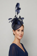 Delicate Feather Stem Sinamay Fascinator Baby Blue