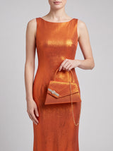 Women's Evening Bag Ruched Asymmetric Clutch with Detachable Chain Shoulder Strap