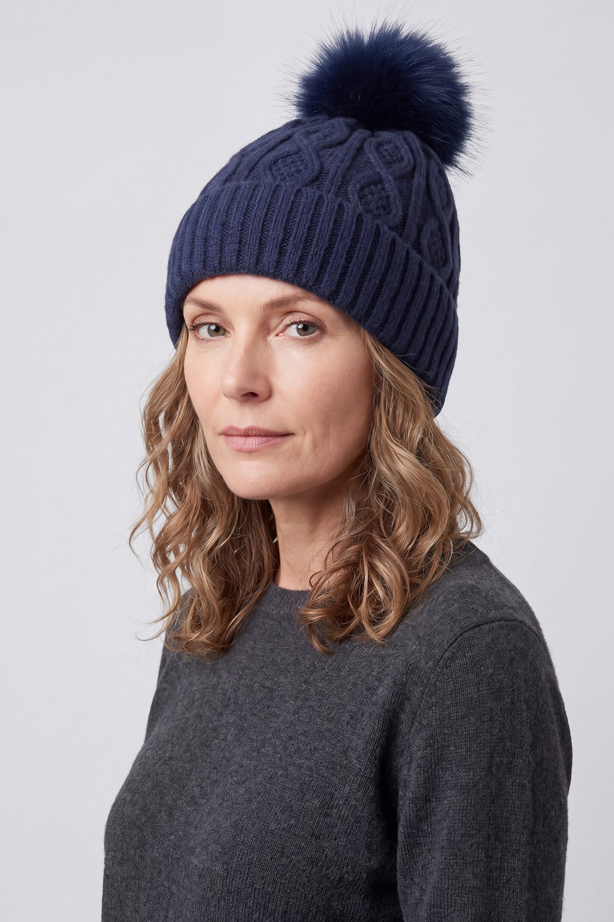 Women’s Winter Cosy Cable Knit Pom Pom Hat