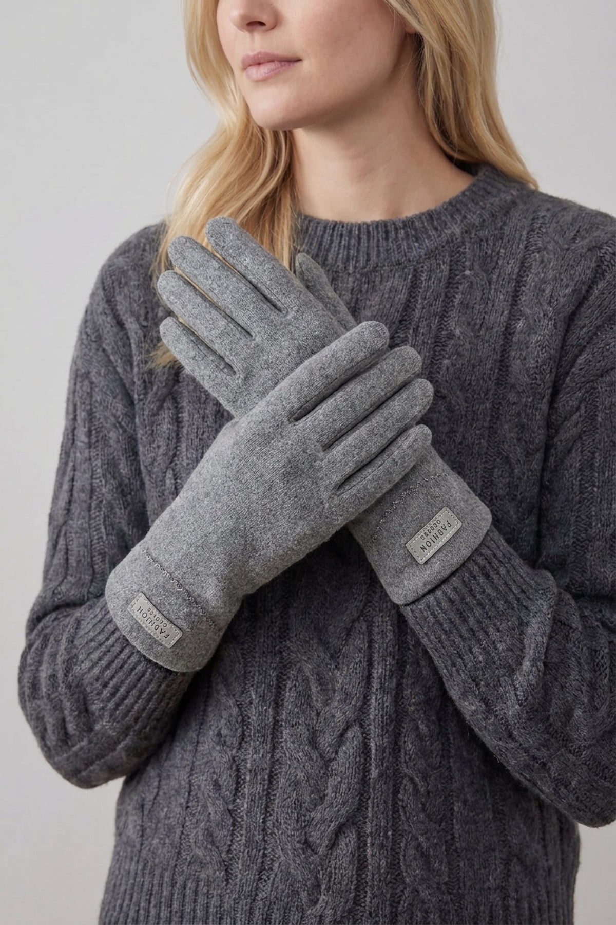 Plain Gloves with Single Stripe & Fleece Lining