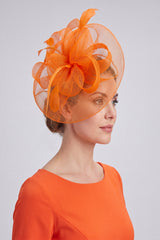 Statement Mesh Occasion Fascinator with Feather Trim
