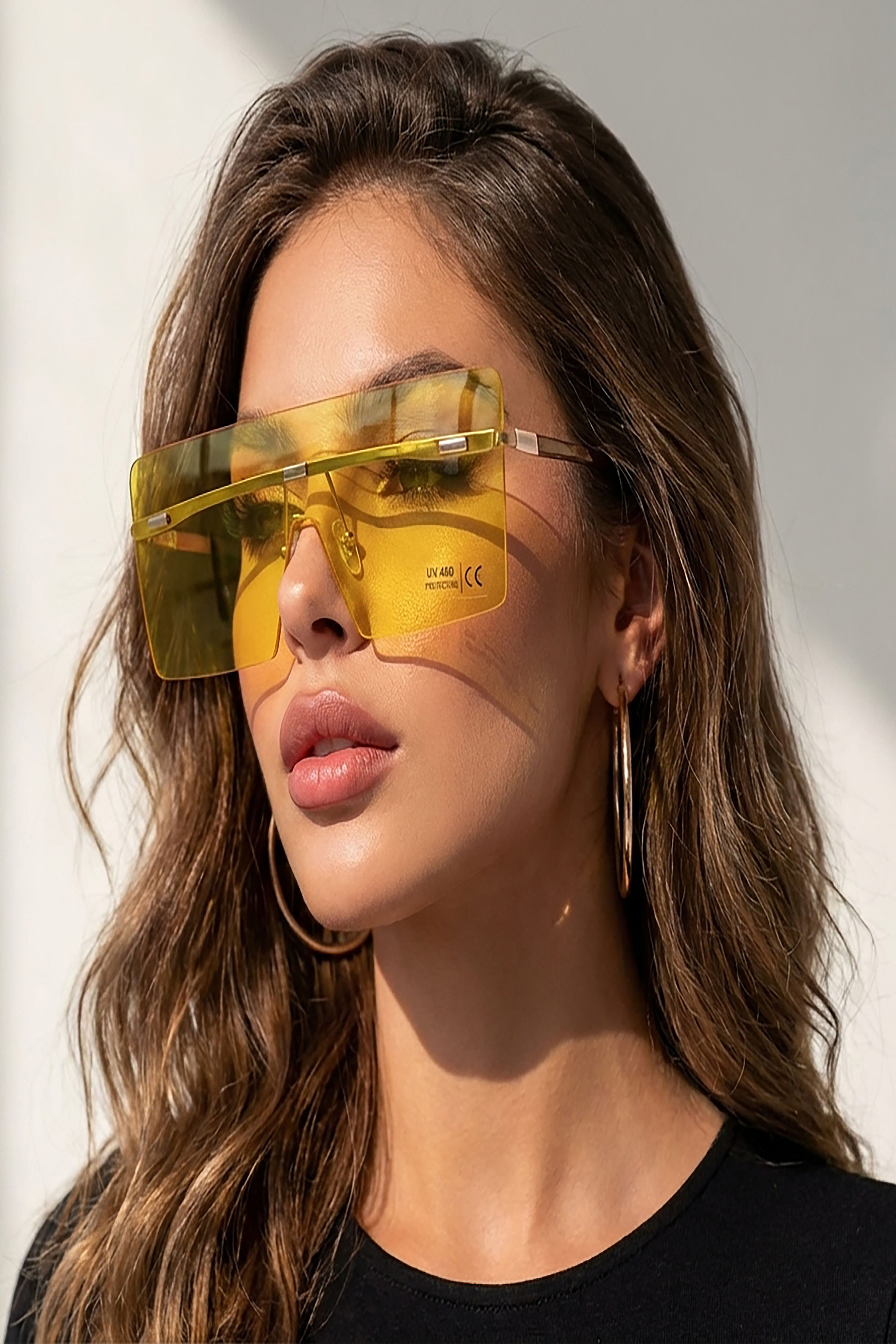 Oversized Rimless Visor Sunglasses