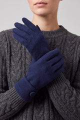 Women’s Classic Button Detail Gloves in Soft Cotton Blend