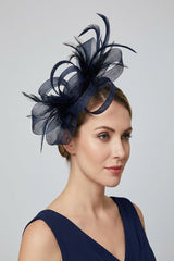 Ladies Loop Bow Feather Fascinator Headband Wedding & Race Day