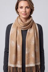 Women's Delicate Dandelion Print Fringed Scarf