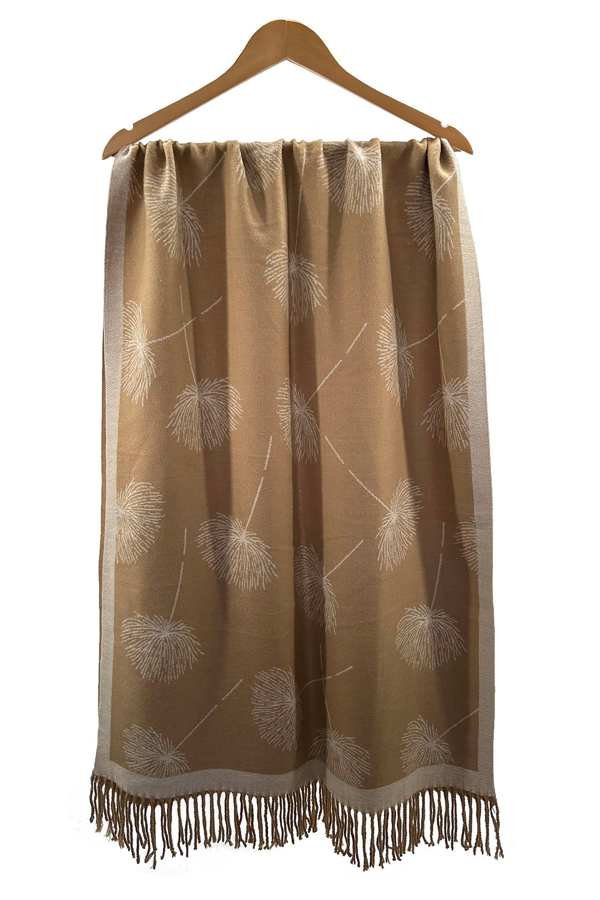 Women's Delicate Dandelion Print Fringed Scarf