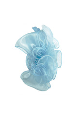 Elegant Organza Floral Fascinator with Feather Detail