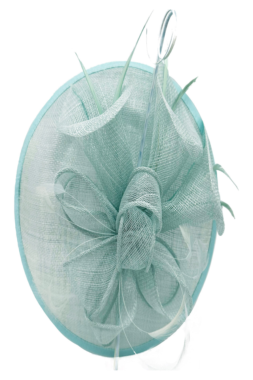 Statement Disc Fascinator with Petunia Flower and Feather Trim