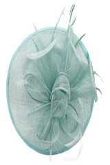 Statement Disc Fascinator with Petunia Flower and Feather Trim