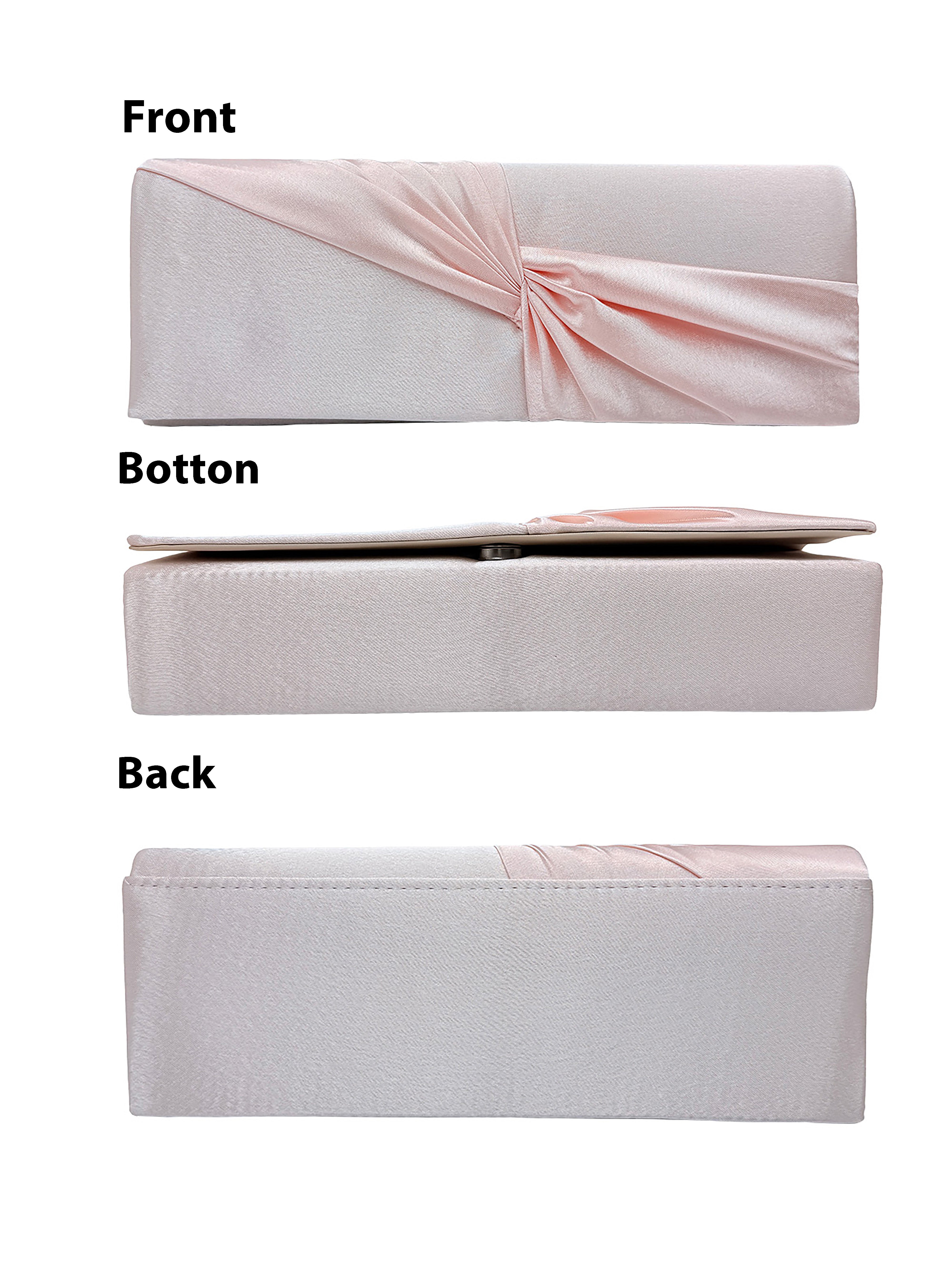 Luxury Satin Twist Knot Evening Clutch Bag with Detachable Chain