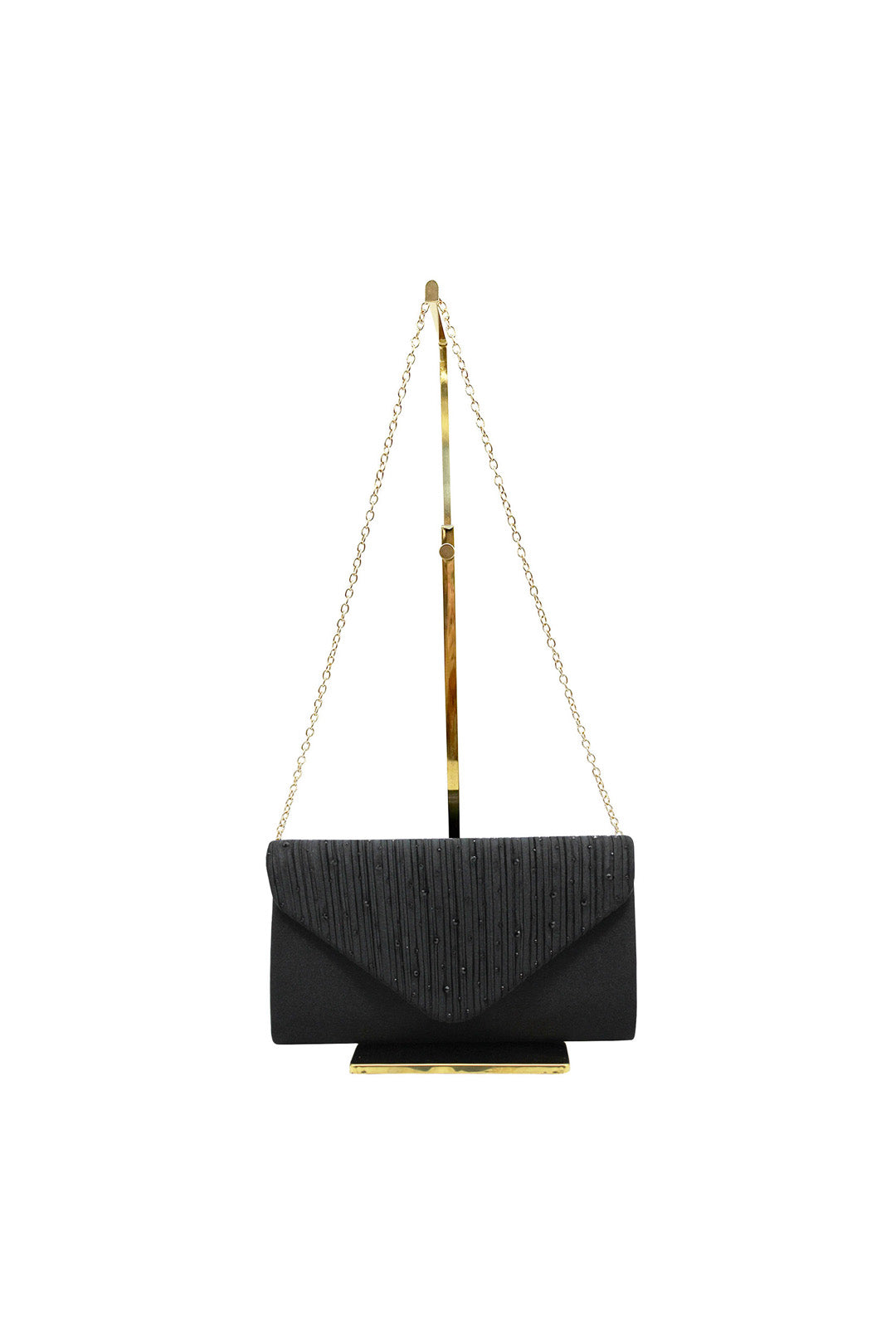 Embellished Envelope Clutch Bag with Gold Chain Strap