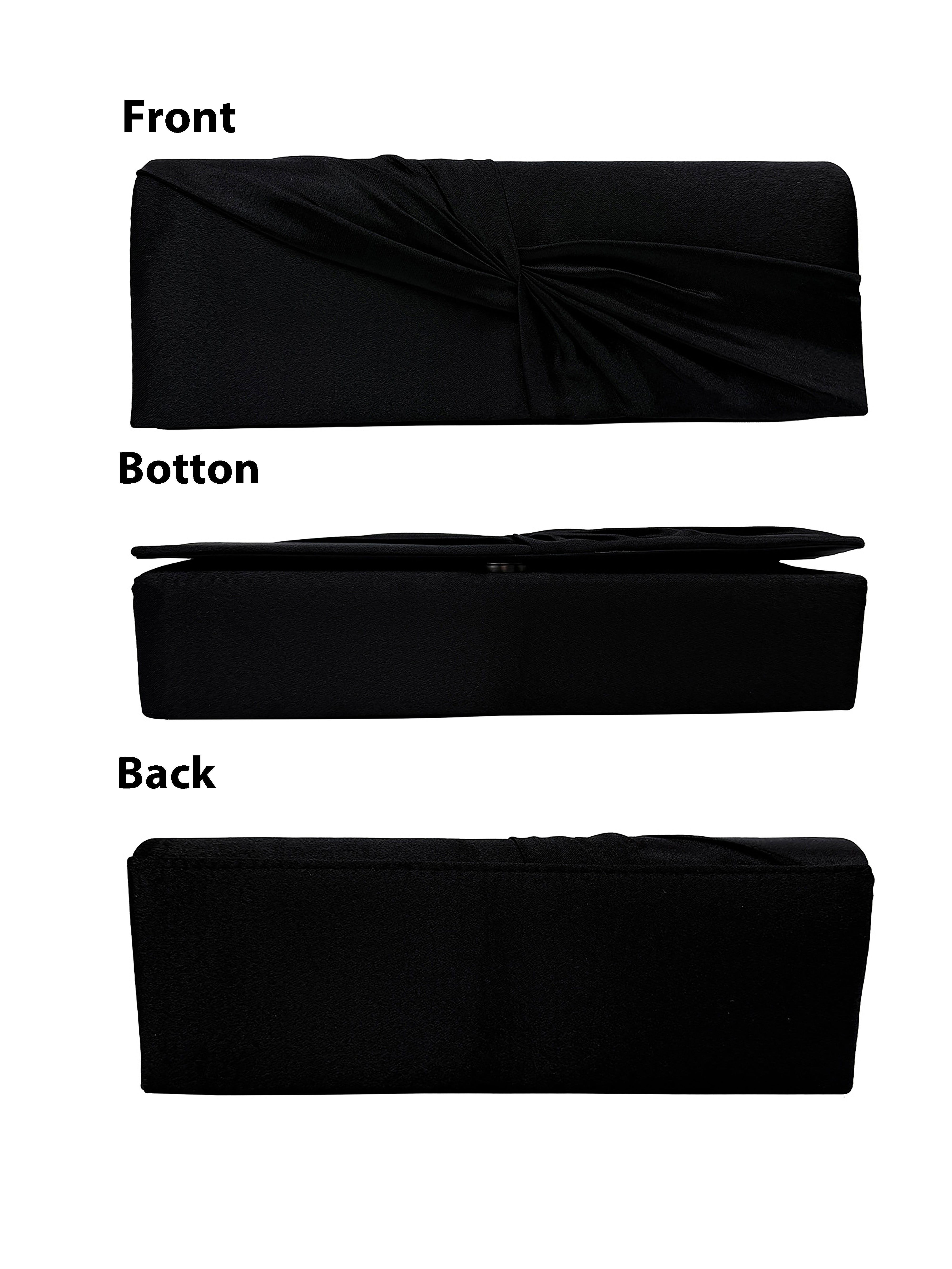 Luxury Satin Twist Knot Evening Clutch Bag with Detachable Chain